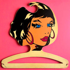 Mod Face Hanger Vintage BG Milano Italy Pop Art Lady Woman Fashion MCM 14" READ